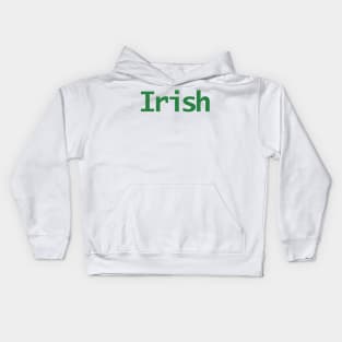 Green Irish Typography St Patricks Day Kids Hoodie